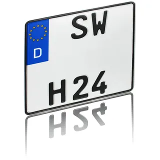 DIN-zertifizierte Kfz-Kennzeichen für Quad viele Größen offizielle EU Nummernschilder für Deutschland Wunschkennzeichen (14 Kennzeichen Quad)