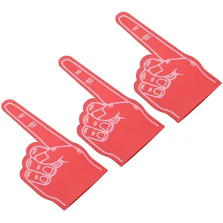 PATIKIL Schaum Finger 18" 3 Pack DIY Leer Schaum Hand Cheerleading für Leichtathletik Sport Spiel Veranstaltungen Rot
