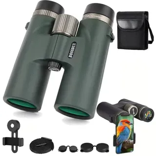 Fernglas C9 12x42, Ferngläser, Hd Feldstecher Ferngläser Mit Entfernungsmesser Und Nachtsicht, Ideal for Nature Observation, Wildlife, Birdwatching, Sports (Grün)