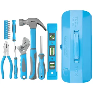 Hi-Spec Werkzeug-Set für Anfänger – Kinderwerkzeug echt in blauer Metallbox, komplett mit echtem Handwerkzeug für Jugendliche & Heimwerker, ideales Werkzeugkoffer Kinder echtes Werkzeug