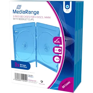 MediaRange BOX38-4-30 BD-Leerhülle, 14 mm, Blau,