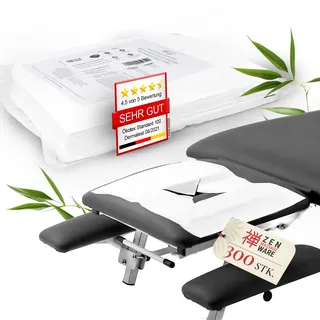 ZEN – 100x Einweg Nasenschlitztücher für Therapieliegen mit X-Ausschnitt – Vlies Einwegauflagen für Kopfstützen bei Massageliegen & Behandlungsliegen – Hautverträgliche Gesichtsauflagen 40x31 cm