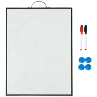 Relaxdays Whiteboard zum Aufhängen Weiß,Rot,Schwarz