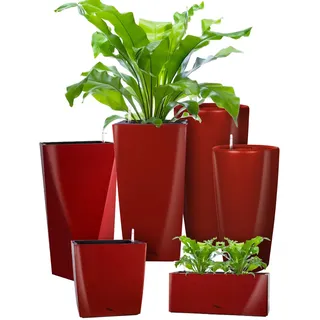 Pflanzwerk® ÖKOSYSTEM Pflanzkübel Pipe - Blumentöpfe Übertöpfe mit BEWÄSSERUNGSSYSTEM - 78cm/Ø40cm Shiny ROT *Indoor & Outdoor Blumenkübel* *UV-Schutz* *Premium Markenqualität*