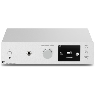 Pro-Ject Tuner Box S3 DAB+, Internetradio mit DAB, DAB+ & FM Tuner, Fernbedienung, WLAN, Kopfhörerverstärker (Silber)