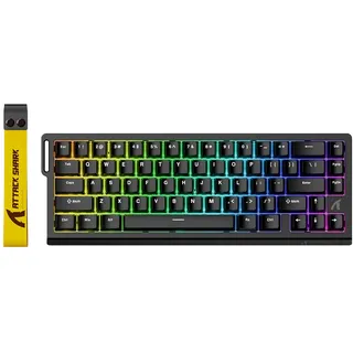 ATTACK SHARK X68 HE 8000Hz Rapid Trigger-Tastatur, 0,01mm RT-Genauigkeit, Kabelgebundene RGB 60% Gaming-Tastatur mit Magnetic Switches, Einstellbare Betätigung, Snap Tap, für PC/Mac, Schwarz