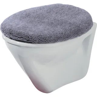 Erwin Müller WC-Deckelbezug Athen grau Größe 47x50 cm - weich und flauschig, trocknergeeignet