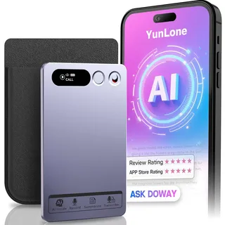 AI Voice Recorder, Note Voice Recorder Transkribieren & Zusammenfassen mit AI-Technologie, APP-Steuerung unterstützt 152 Sprachen, Magnethülle 64GB Speicher Audio Recorder für Vorträge, Meetings