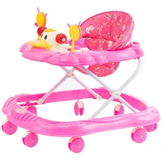 Lauflernhilfe Babywalker mit Spielset Lauflernwagen Gehfrei Baby Kinder Rosa