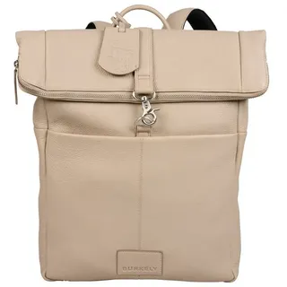 Burkely Rucksack Rolltop Backpack 14", aus echtem Leder beige