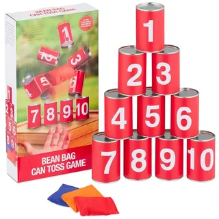 Relaxdays Dosenwerfen für Kinder Weiß,Orange,Rot