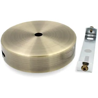 Metall Baldachin (Decken Rose) mit Bajonett-Befestigung/Deckenbaldachin für Hängeleuchte | Ø 100 mm | Höhe 25 mm (Antik Messing)