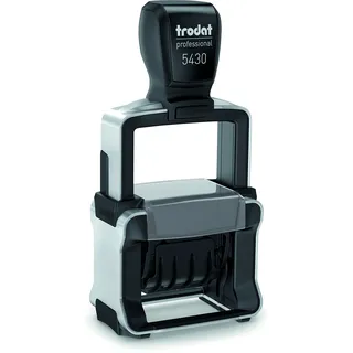 Trodat Datumstempel mit Text 5430/L PROFESSIONAL selbstfärbend blau rot,