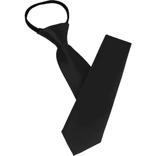 AUYAO Herren Krawatten, Einfarbiger Klassische Vorgebundenen Knoten Krawatte 8cm, Verstellbarer Krawatten für Herren mit Reißverschluss für Heiraten Oder Festliche Veranstaltunge(Schwarz-Polyester)