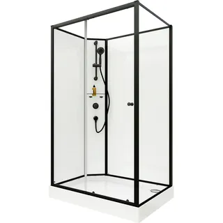 Breuer BR 100 Komplettdusche links 90 x 120 cm schwarz