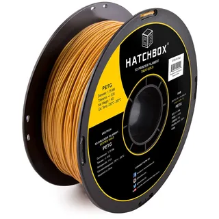 HATCHBOX 1,75 mm goldenes PETG-Filament für 3D-Drucker - Spule 1 kg (2,2 lbs.) - Maßgenauigkeit +/- 0,05 mm