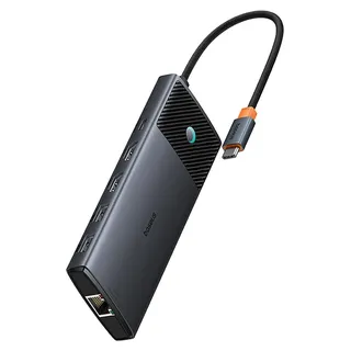 Baseus Metal Gleam II 10in1 USB-HUB Dual Display Schwarz USB-C auf 2*HDMI4K)