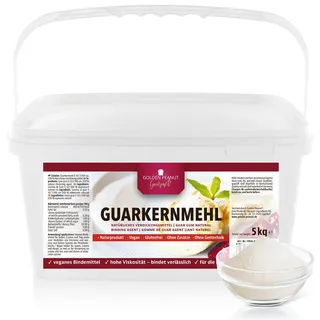 GOLDEN PEANUT Gourmet Guarkernmehl 3500 cps Viskosität 5 kg, zum Andicken von Speisen und Gebäck, vegan und glutenfrei