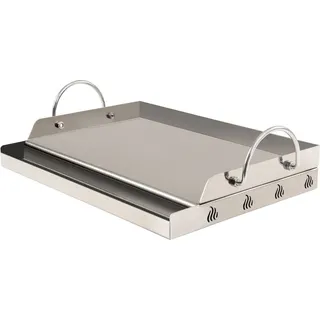 BBQ-Toro Edelstahl Grillplatte 64 x 40,5 cm BBQ Plancha passend für Weber Grill