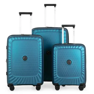 Hauptstadtkoffer Hartschalen-Trolley Kotti, 4 Rollen, 3er Kofferset Reisekofferset TSA blau