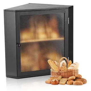 Vevor Eck-Brotkasten Holz Schwarz