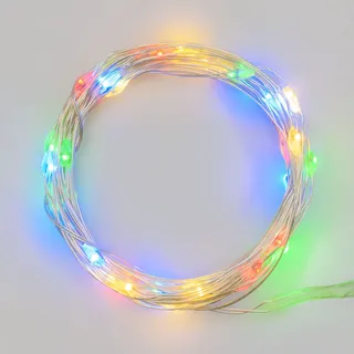 LED Micro-Lichterkette, bunt, batteriebetrieben, IP20, 120 LEDs, 12,9m