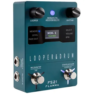 FLAMMA FS21 Stereo Gitarren-Looper-Pedal & Drum-Machine 2-in-1 mit 160 Minuten Loop-Aufnahmekapazität 100 Schlagzeug-Grooves 10 Metronom-Unterstützung Software-Bearbeitung