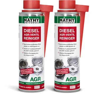 MATHY-AGR Diesel Abgasrückführventil Reiniger, 2 x 300ml, Dieseladditiv | Hochwirksames Additiv zur Reinigung des Abgassystems, Reduziert Verkokung im AGR Ventil, Kraftstoffadditiv für Dieselmotoren
