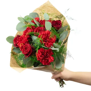 Flowerbox Blumenstrauß 'Ruby Harmony' - Größe M - Stiellänge ca. 50 cm - Strauß frischer Blumen