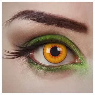 aricona Kontaktlinsen - Orange-gelbe Kontaktlinsen ohne Stärke - farbige Kontaktlinsen Jahreslinsen für Halloween, Karneval, Fasching, Cosplay, 2 Stück