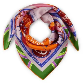 Codello Exklusives Sternzeichen-Tuch aus reiner Seide (Krebs, orange) - 65 x 65 cm