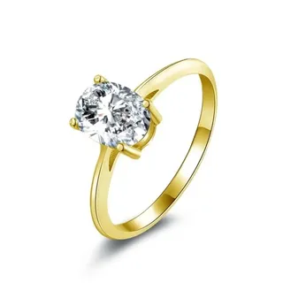 ROUGEMONT Verlobungsring Strahlender Moissanit Damen Ring Verlobung Geschenk 18K Gold, Echtschmuck goldfarben 7