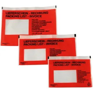 Head Dokumententasche Lieferschein Rechnung C6 Rot Lieferschein-Rechnung, mehrsprachig mit Selbstklebung 250 St./Pack.