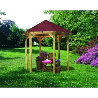 Karibu Pavillon 'Lissabon' naturfarben 235 x 208 x 199 cm