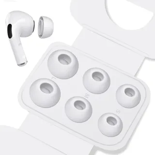 HEEKIM Airpods Pro/Airpods Pro 2 mit Loch zur Geräuschreduzierung, 3 Paar Silikon-Ohrstöpsel Anti Rutsch Soft Silikon Airpods pro Ersatz-Ohrstöpsel Aufsätze (AirPods Pro 1/2 - S/M/L)