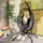 oval Schwarz 1-Sitzer mit Gestell