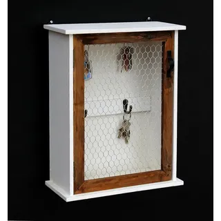 DanDiBo Ambiente DanDiBo Schlüsselkasten Holz Weiß Briefablage Wandregal 12045 Regal 42 cm Vintage Shabby Landhaus