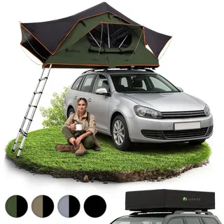 Juskys Autodachzelt Lago 120 x 210 cm Schwarz / Olivgrün