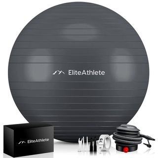 EliteAthlete EliteAthlete® Gymnastikball Sitzball Büro ergonomisch mit Anti Burst System - Fitness Pilates Schwangerschaft - Schwangerschaftsball Fitnessball Yogaball - Yoga Ball inkl. Luftpumpe