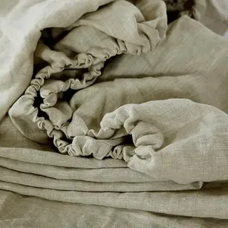 Spannbettlaken, 100% natürliches Leinen, 35 cm Tiefe Taschen, komfortabel und atmungsaktiv, maschinenwaschbar (Leinen, 200x200 cm)