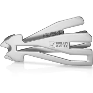 2 FABACH Trolley Master Einkaufswagenlöser für Einkaufswagen - Öffnet Frontlader- und Seitenschubfachsysteme - Abziehbarer Einkaufswagenchip Einkaufs-Chip Schlüsselanhänger aus Metall