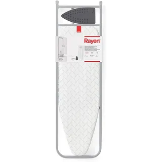 Rayen Bügelbrett für Wand, Tür | Schrank Silikon Plattenauflage Mit Schaumstoff Farbe: Grau Maße Brett 33 x 110cm Gefaltet mit Struktur: 5 x 133 x 38,5 cm | Rayen