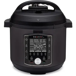 Instant Pot Pro 10-in-1-Elektro-Multikocher 1200 W, 7,6 L – Schnellkochtopf, Schongarer, Reiskocher, Dampfgarer,Sautierpfanne, Sterilisator, Joghurtbereiter, Sous Vide Gerät – Schwarzer Edelstahl