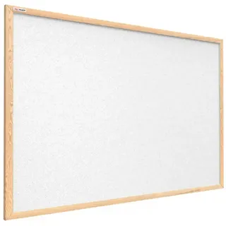ALLboards Pinnwand 90 x 60 cm, aus Naturkork, mit Holzrahmen, weiß