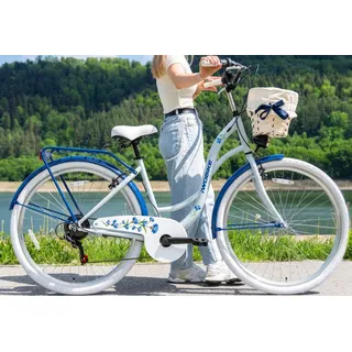 Damenfahrrad 28 Zoll Citybike IwoBike Cornflowers Shimano Korb Gepäckträger