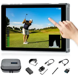 FEELWORLD FW759PRO 7 Zoll Touchscreen Kamera Monitor 4K HDMI DSLR Video Externer Monitor mit 2200mAh Akku und Tasche,9:16 Marker 178° Weitwinkel für DSLR Kamera/Camcorder
