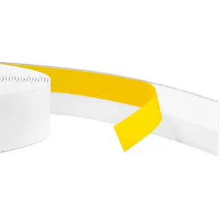 Quest Flachleiste, Abdeckleiste, Fensterleiste Selbstklebend - Breite 40 mm - PVC Profilleiste, Zierleiste, Abschlussleiste für Fenster, Flexibel, Flach - 5 Meter - Weiß