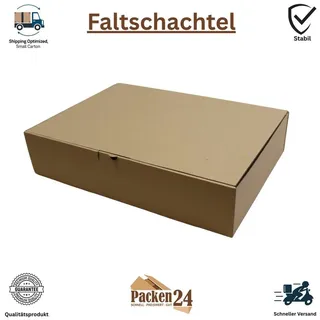 Packen24 GmbH Versandkarton Faltschachtel DHL Kleinpaket 339 x 238 x 74 mm Versandschachtel