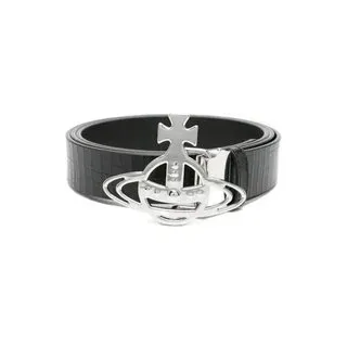 Vivienne Westwood Gürtel - Line Orb Buckle Belt/silver Black - Gr. ONE SIZE - in Schwarz - für Damen