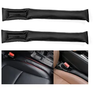 Autositz Lückenfüller, Hillylolly 2 Stücke Antidrop Auto Lückenfüller Dunkelbraun Schwarz, Sitzlückenfüller fürs Auto, Kunstleder Autositz-Lückenfüller, 46 * 7CM, fürs Auto, PKW, SUV, LKW